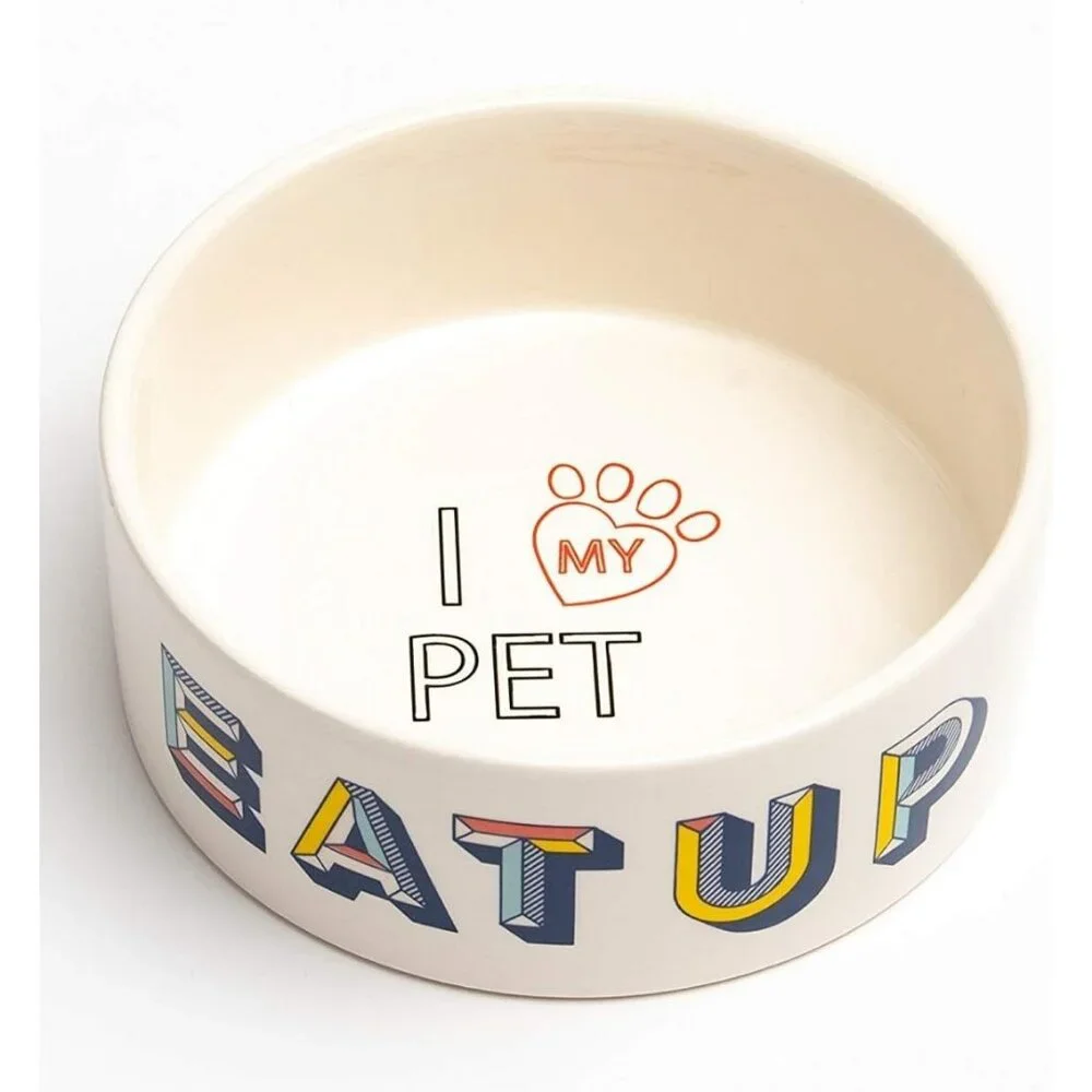 Park Life Designs EAT UP on White Medium Pet Bowl 6-1/4 in Diameter 14008